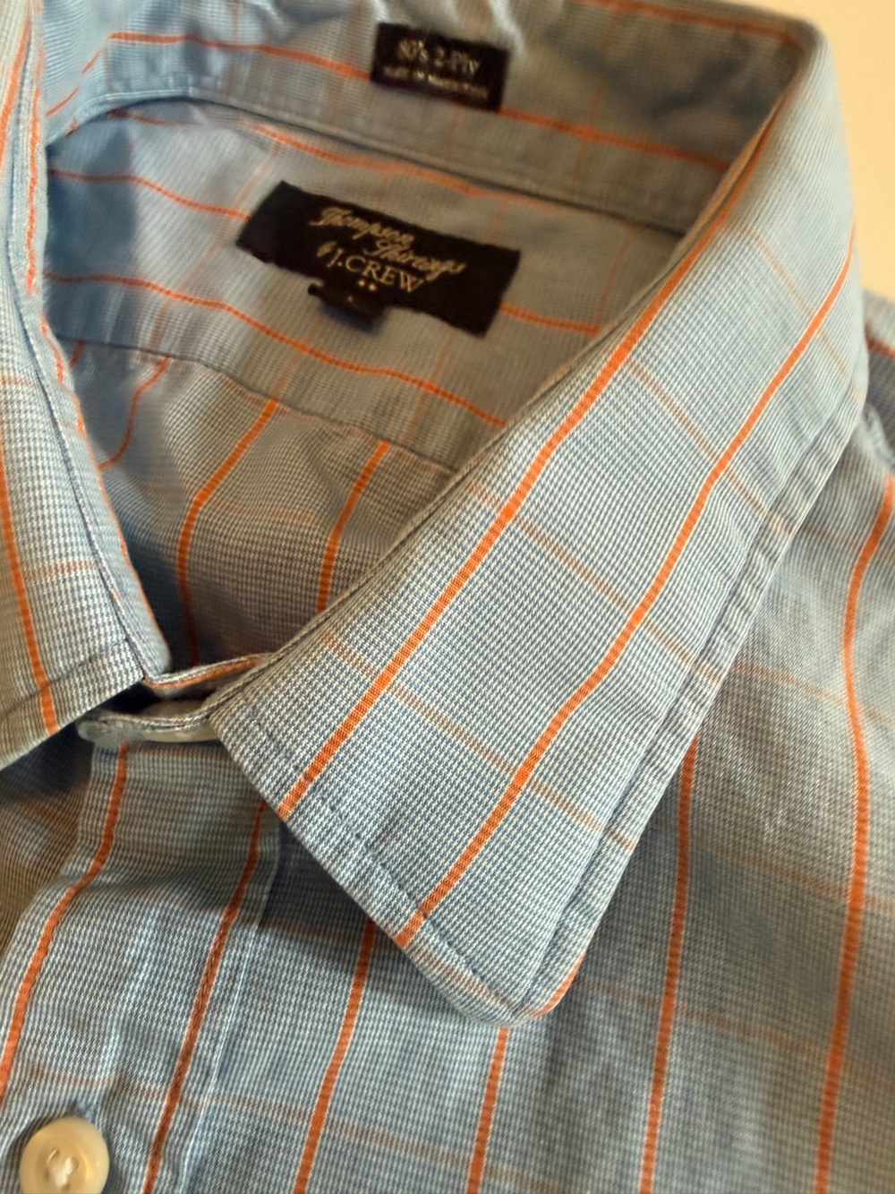 Thomas Fluting by J.Crew Men’s Button-Down Shirt – Large – 80’s 2-Ply